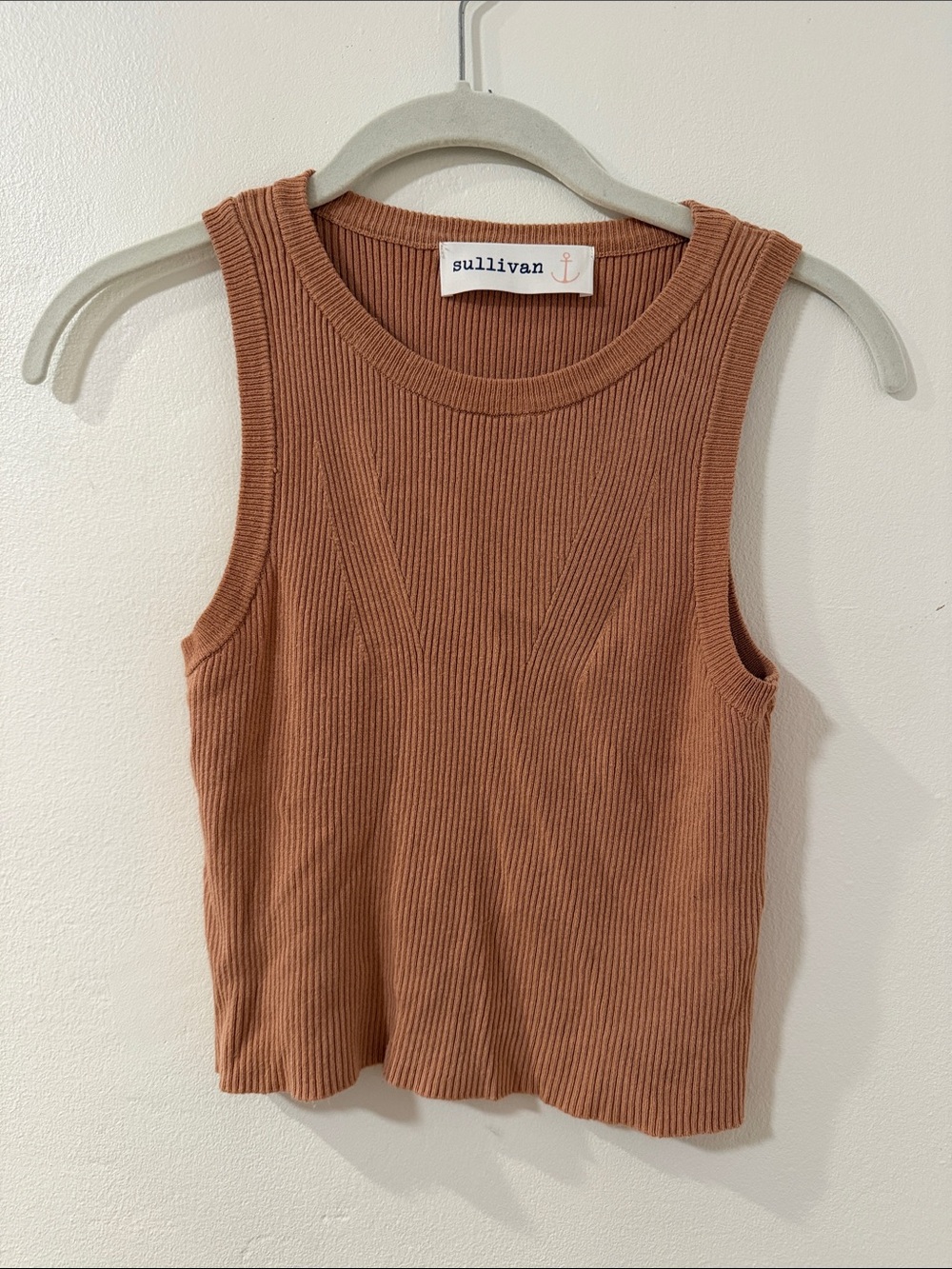 Sullivan Ribbed Tank in Rusty Brown